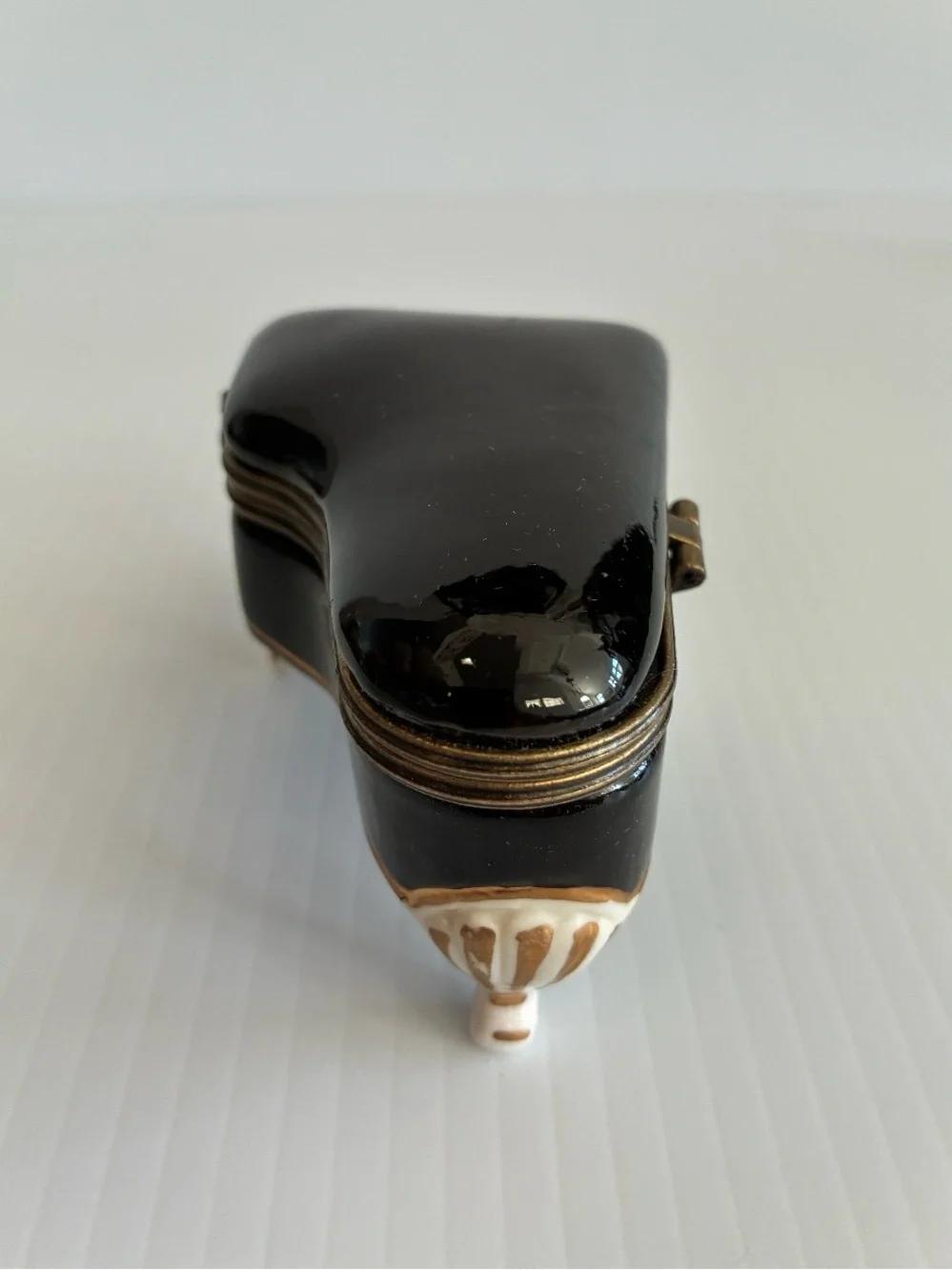Vintage Black Piano Small Trinket Box Collectible Contemporary Classic Retro